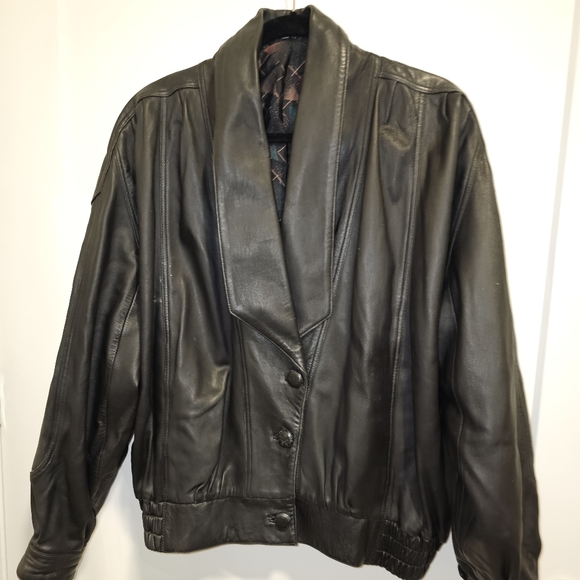 Vintage leather bomber jacket (flaws) - Picture 11 of 13